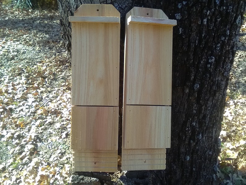 2 Bat Houses natural mosquito control cedar bat house Etsy