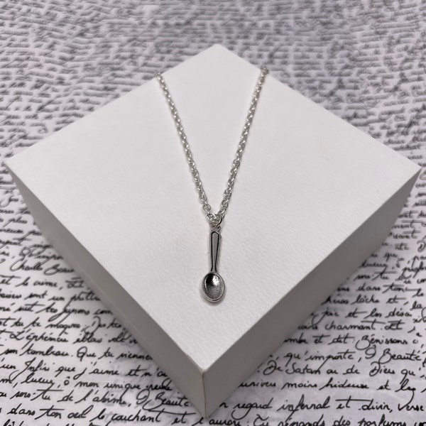 Spoon Silver Chain Necklace Pendant Jewellery Gift