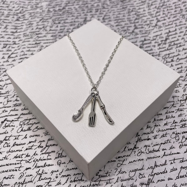 Besteck Set Silber Kette Halskette Anhänger Schmuck Geschenk