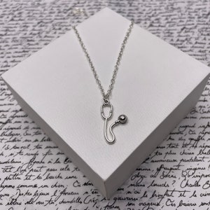 Stethoscope Silver Chain Necklace Pendant Jewellery Gift