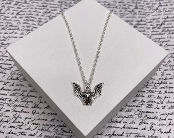 Bat Silver Chain Necklace Pendant Jewellery Gift