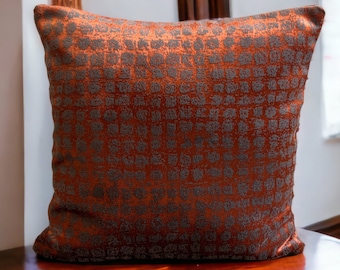 Luxury Burnt Orange Velvet Pillow Cover, Home Interior Design Pillows