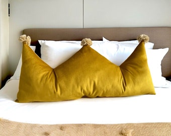 Crown Velvet Pillow for a Royal Touch in Your Bedroom, Adorn Your Dreamy Abode with Our Enchanted Decorative Bed Pillow