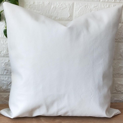 White Faux Leather Pillow Cases Faux Leather Pillow Cover Etsy