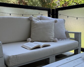 Bench Cushion Covers, Custom Size Bench Covering, Water Repellent Fabric