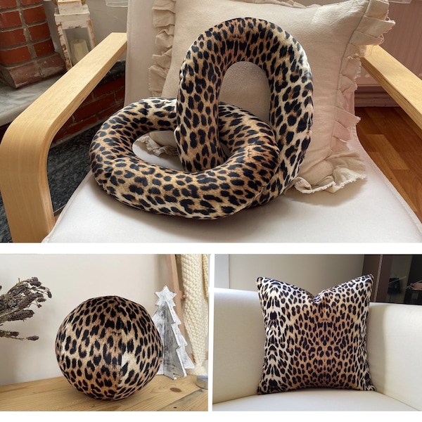 Leopard Velvet Pillow Cover, Cheetah Ball Pillow, Super Soft Velvet Chain Pillow