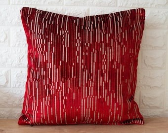 Red Velvet 18x18 Pillow Covers -Red Velvet Cushion-Red Home Decor-Lumbar Pillow