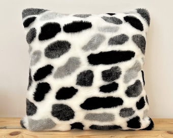 Colorful Faux Fur Pillow Cover, Trendy Throw Pillow