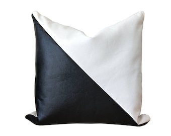 BLACK&WHITE Faux Leather Pillow Cases