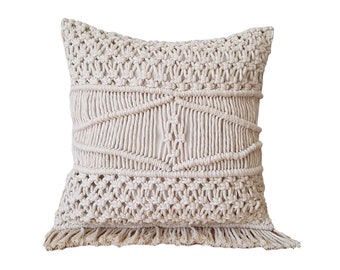 Handgeknoopte Macrame Kussensloop