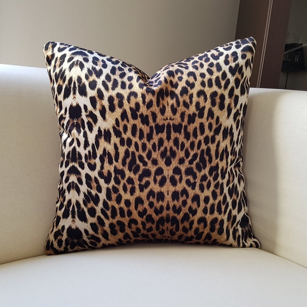 Cheetah Velvet Pillow Cover, Leopard Lumbar Pillow Case,Animal Print Home Decor