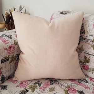 Almohada de terciopelo rosa en polvo-Almohadas decorativas-Funda de almohada rosa imagen 2