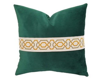 Green Velvet Pillow Cover