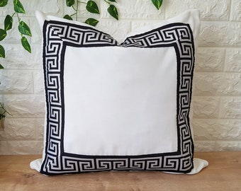 Greek key pillow | Etsy Gray Cube Pillow Cover – Square