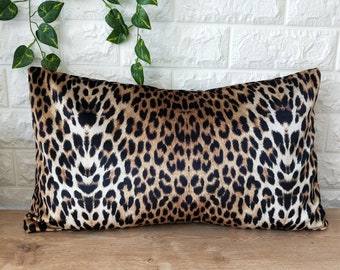 Cheetah Velvet Accent Lumbar Pillow Custom Covers,