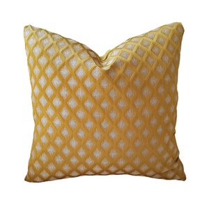 Mustard Yellow Luxury Linen Pillow Cover With Unique Design, Textured Cushion, Decorative Pillow Covers, Yellow Couch Pillows