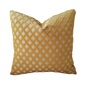 Mustard Yellow Luxury Linen Pillow Cover With Unique Design, Textured Cushion, Decorative Pillow Covers, Yellow Couch Pillows