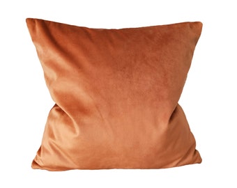 Orange Velvet Pillow Cover