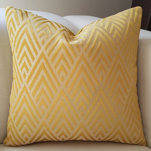 Boho Throw Pillow Mustard Yellow and White Retro Sunburst Etsy