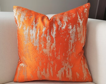 bright orange throw pillows