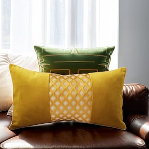 Elegant Gold Pillow Cover with Unique Design, Luxury Throw Pillow, Gold Decorative Lumbar Pillow Cover