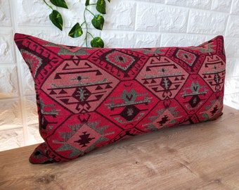 12x20 Handmade Embroidered Kilim Pillow