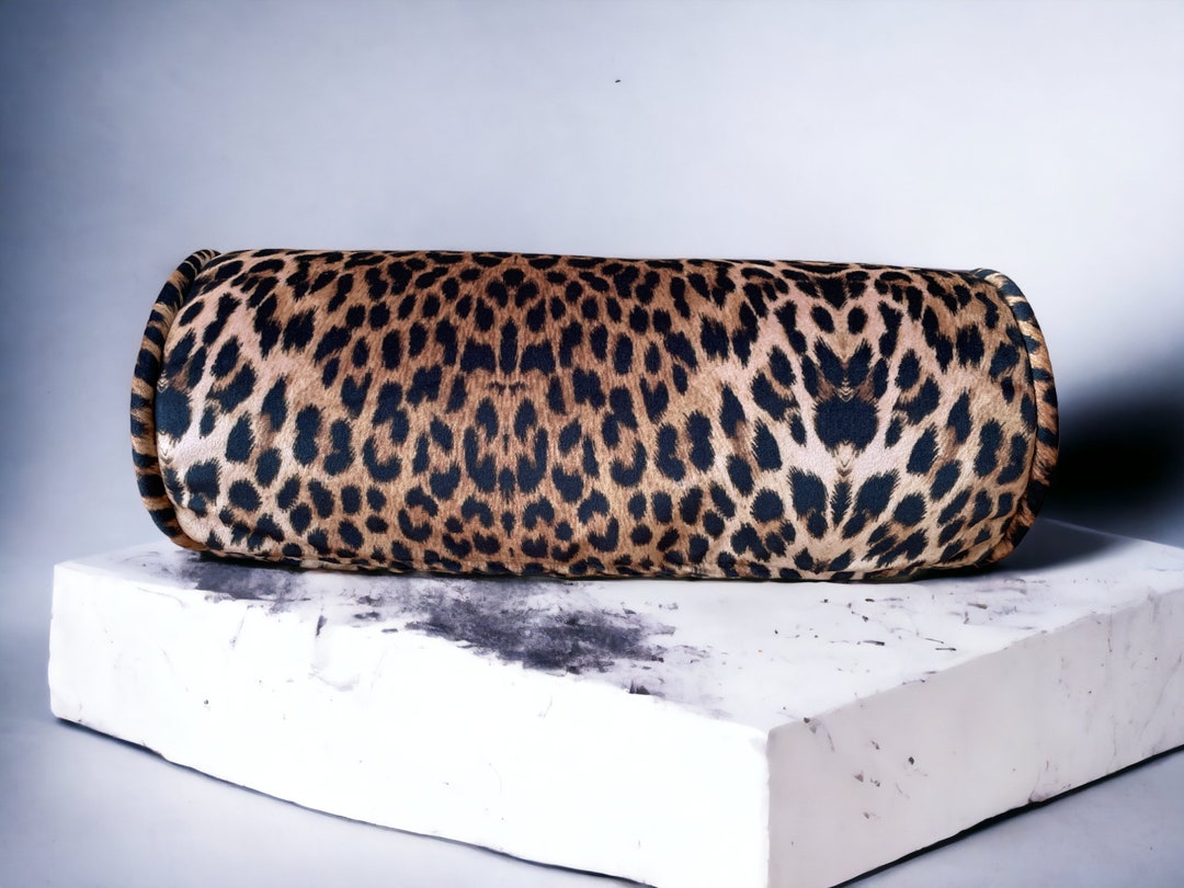 Velvet Cheetah Bolster Case, Exclusive Leopard Day Bed Bolster Pillow