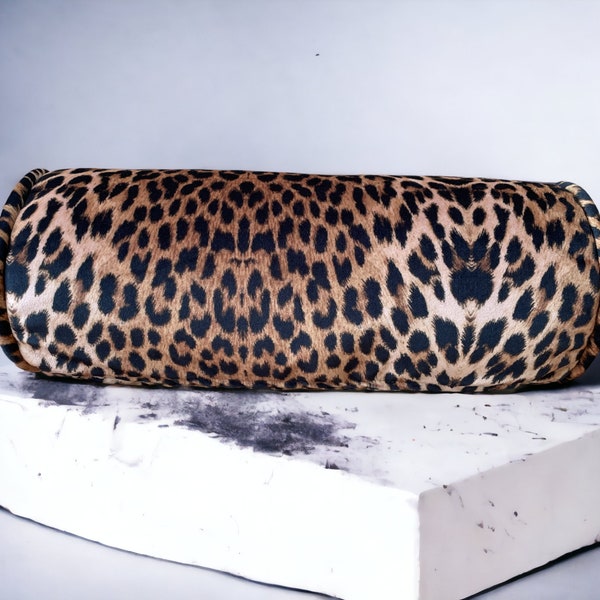 Velvet Cheetah Bolster Case, Exclusive Leopard Day Bed Bolster Pillow Cover, Animal Print Bolster Cover