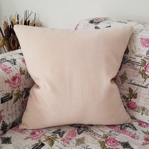 Almohada de terciopelo rosa en polvo-Almohadas decorativas-Funda de almohada rosa imagen 3