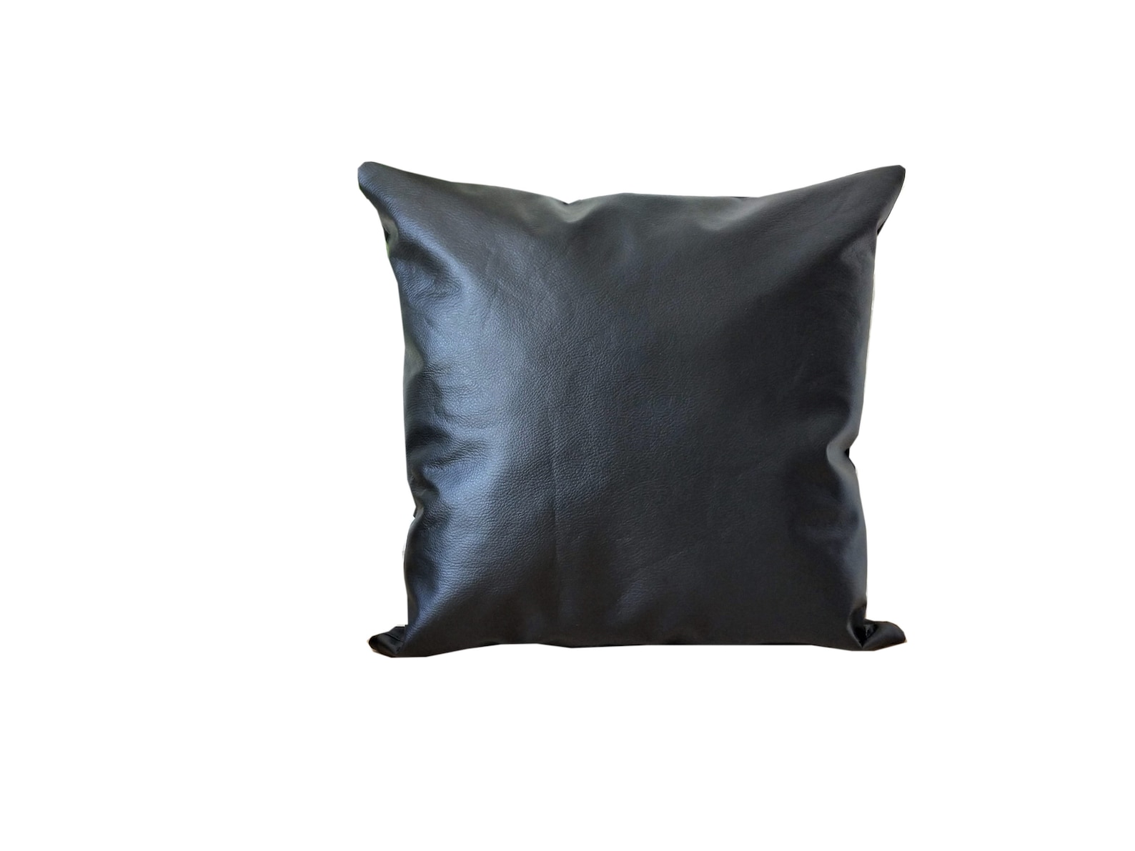 Black Faux Leather Pillow Cover Black Home Decor Decorative Etsy