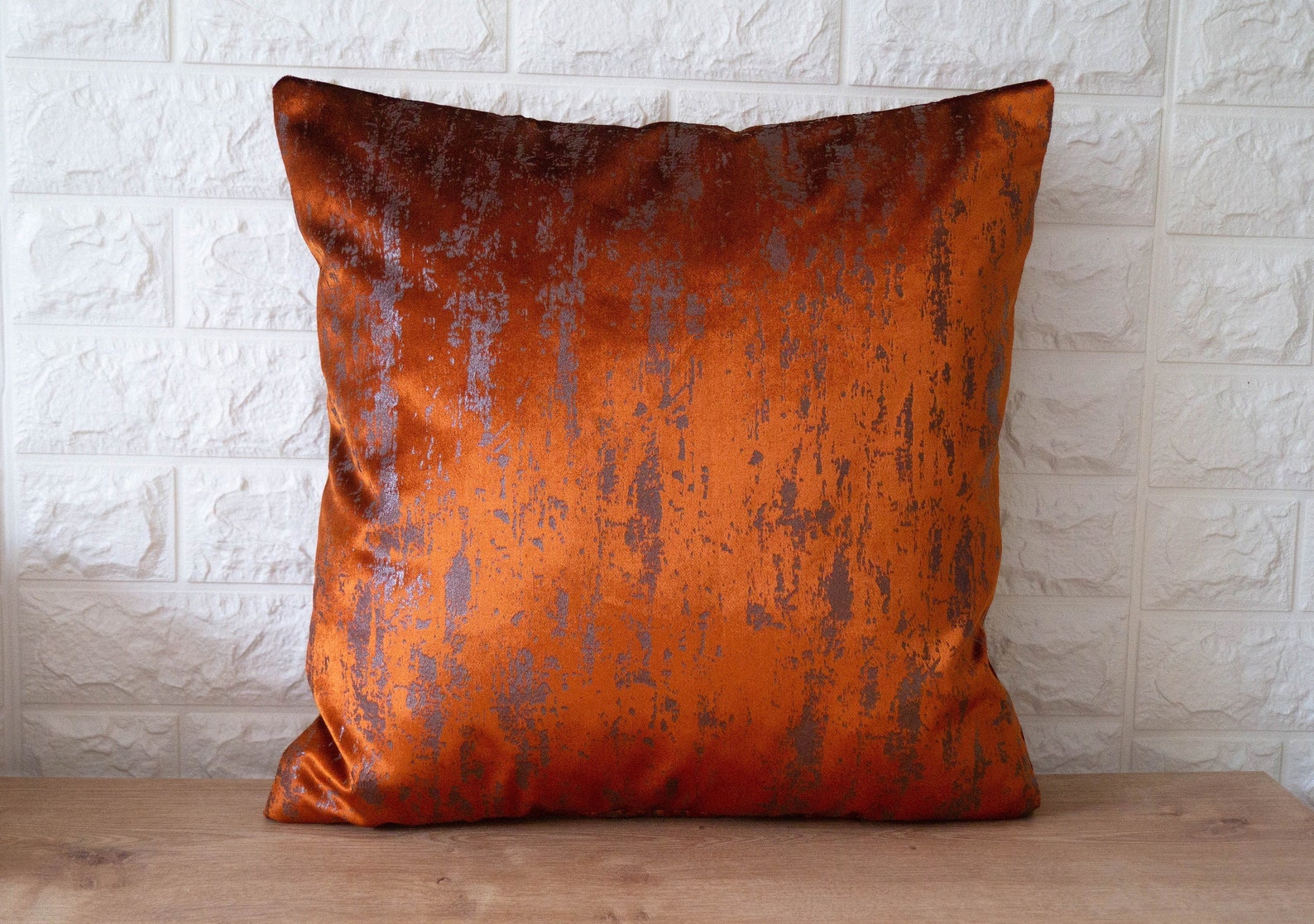 Burnt Orange Velvet Pillow Cover Premium Quality Decorative Etsy