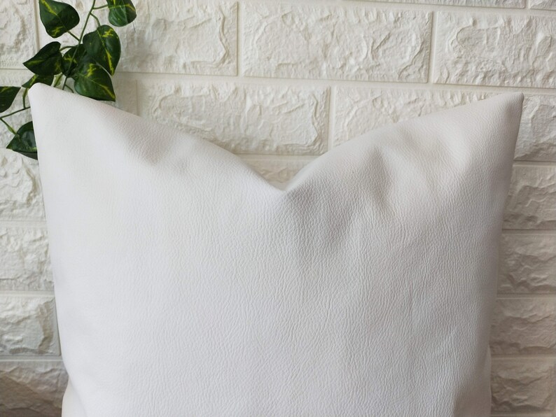 White Faux Leather Pillow Cases Faux Leather Pillow Cover Etsy
