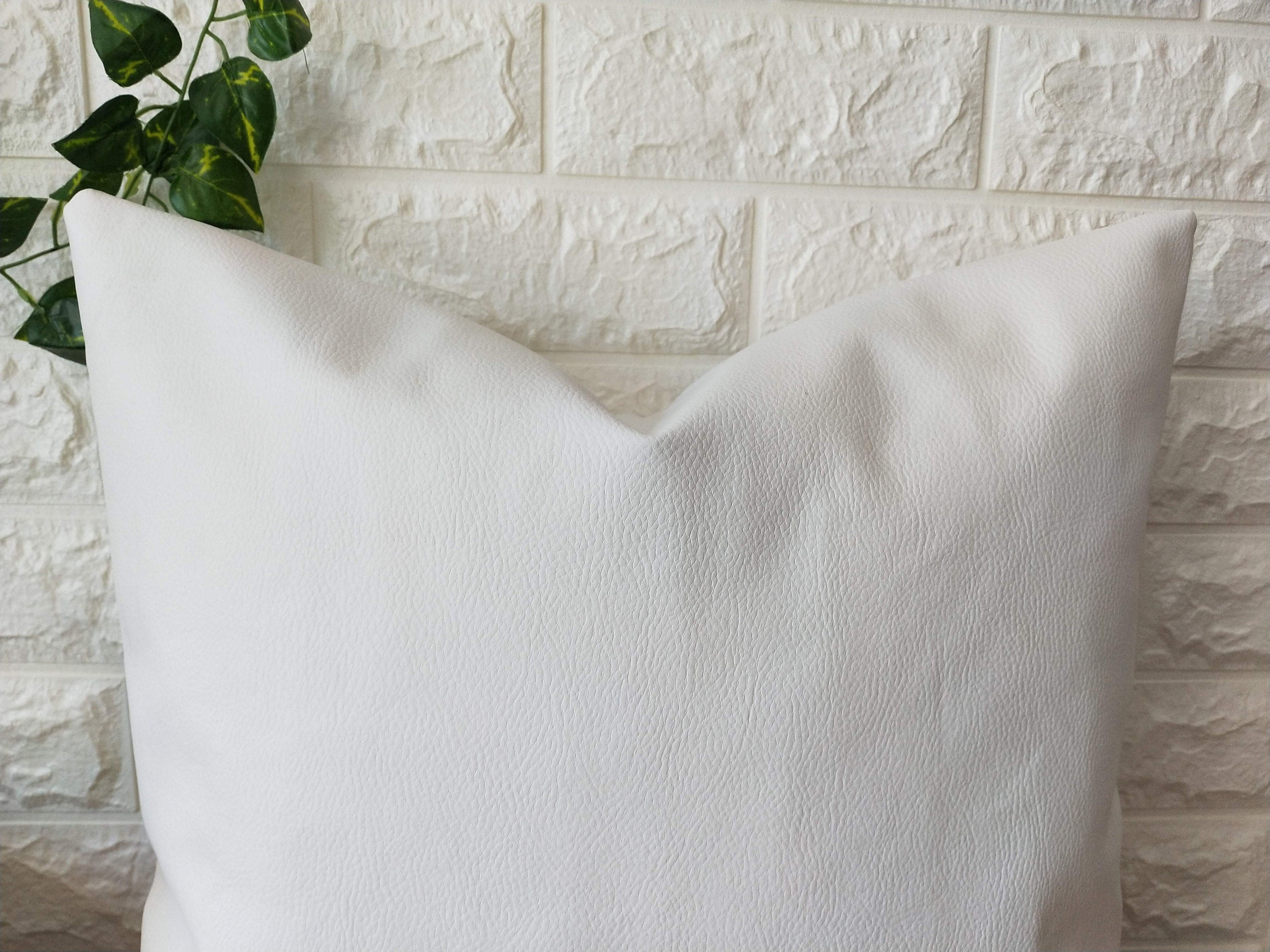 White Faux Leather Pillow Cases Faux Leather Pillow Cover - Etsy