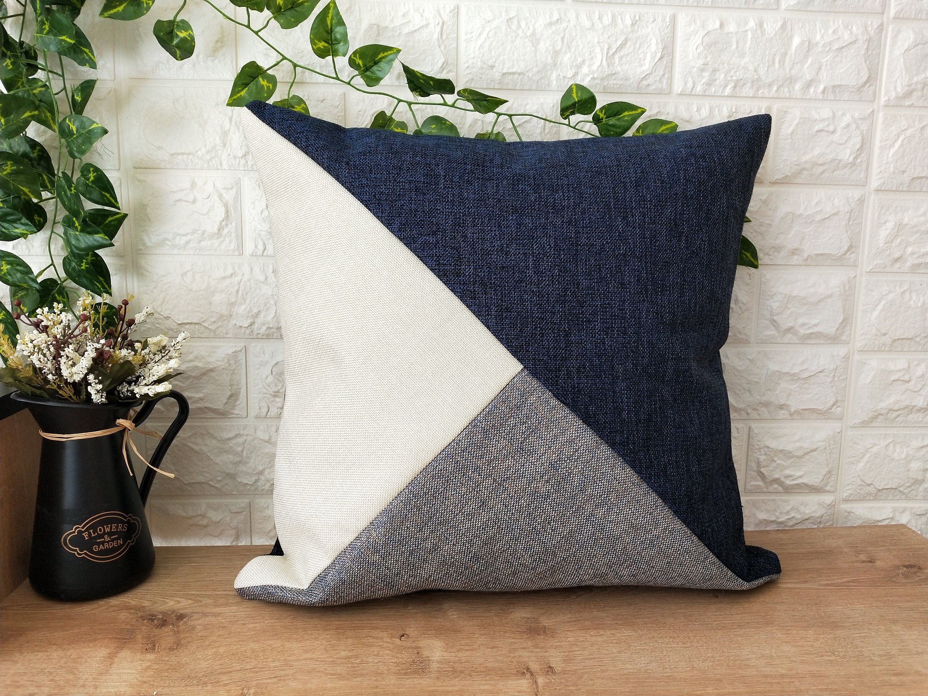 Navy and Grey Throw Etsy Canada