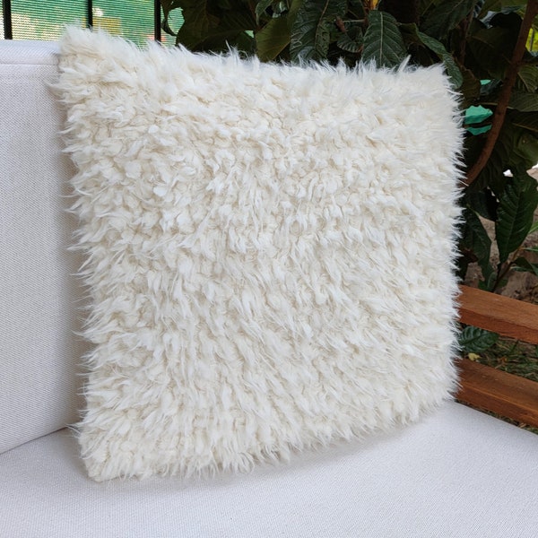 Soft Faux Fur Pillow Cover 18x18, Unique Fuzzy Faux Fur Pillow, Fluffy Throw Pillow, Plush Cushion Cases, Home Decor Cushion