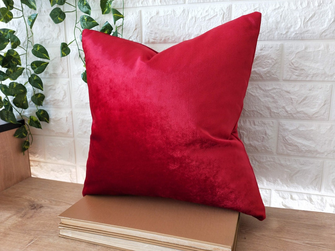 Christmas Red Velvet Pillow Covers 20x20 Etsy