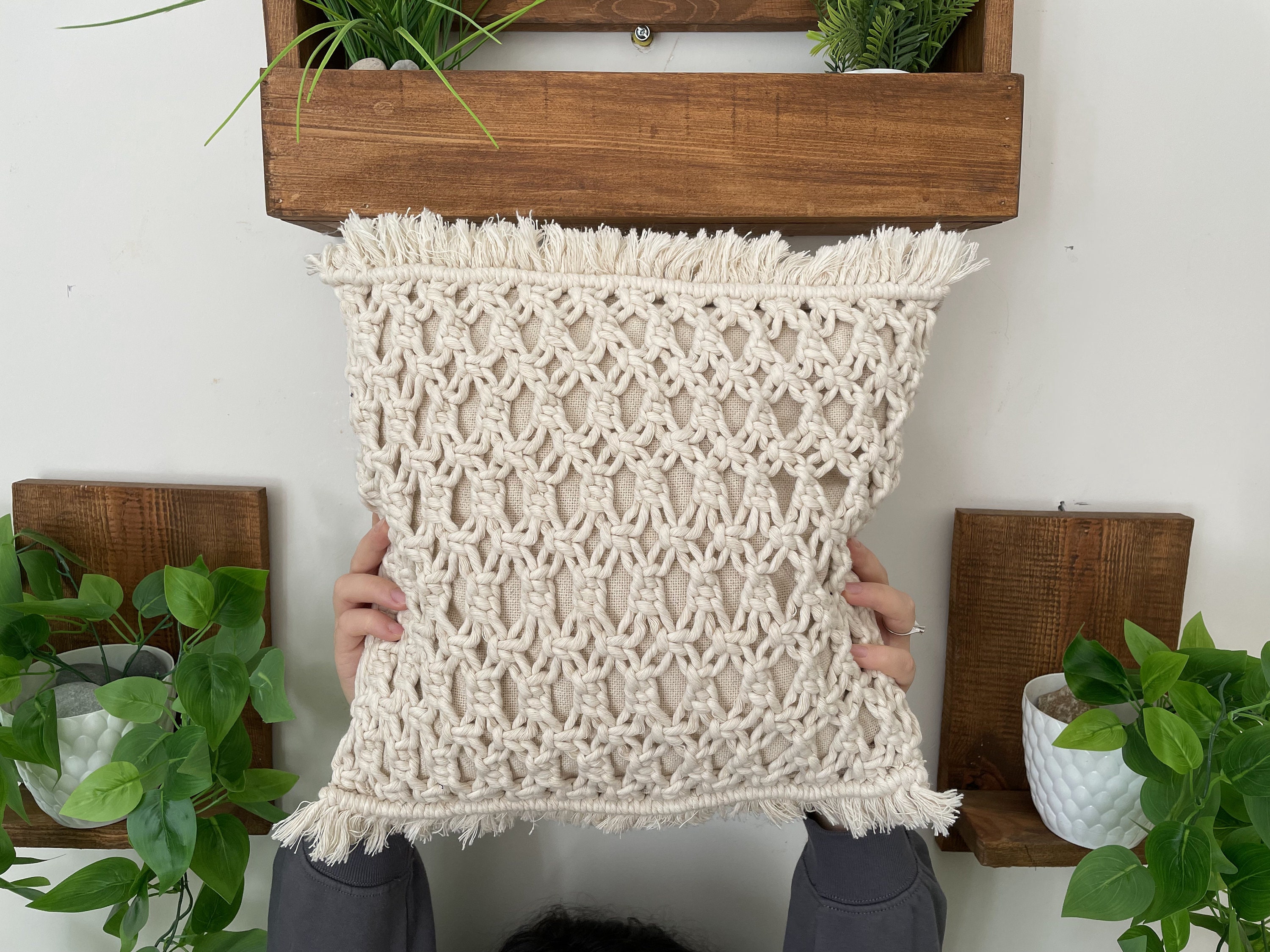 Macrame Pillow Cover - Etsy Macrame Pillow Cover - Etsy