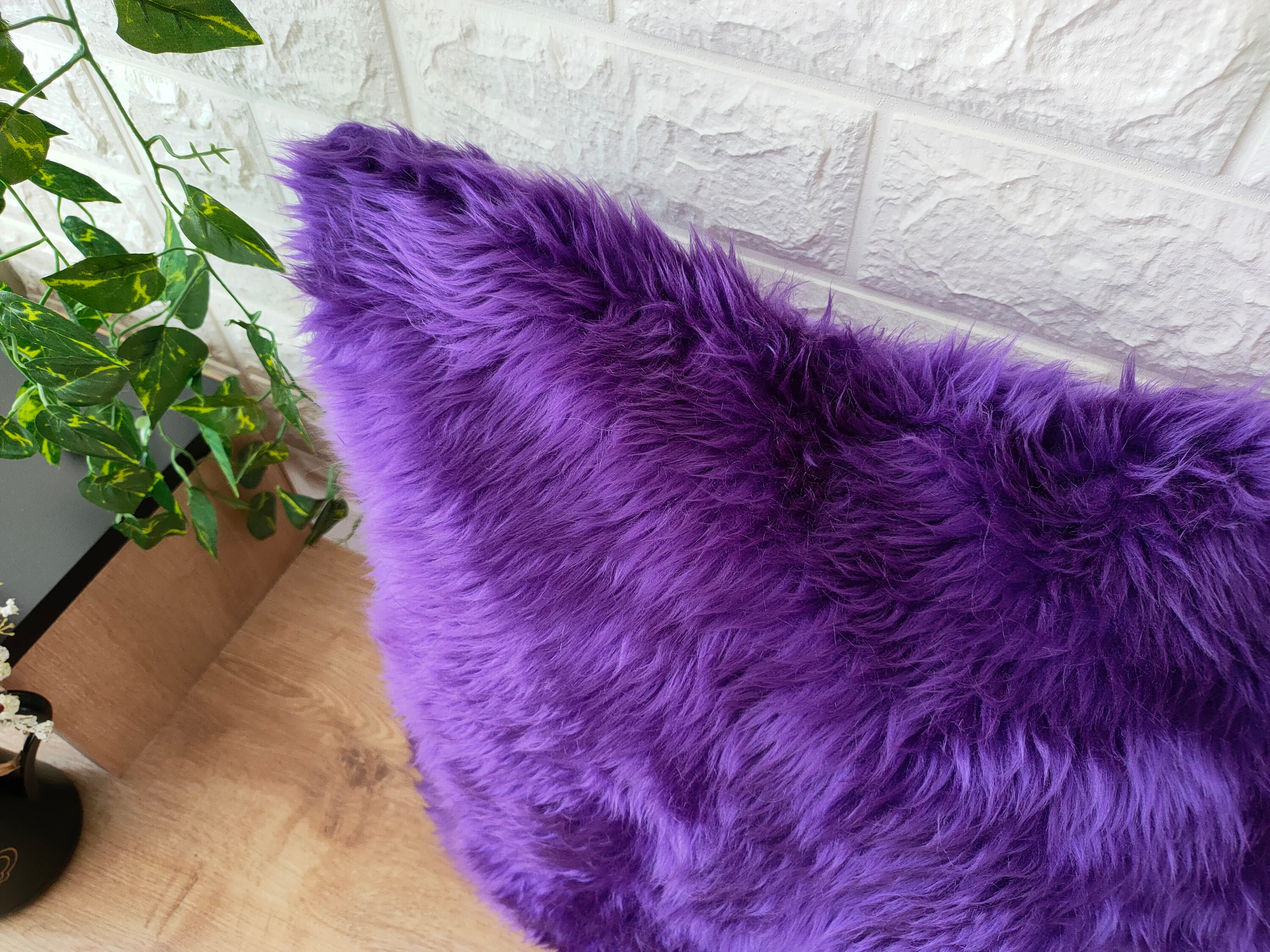 Purple Trendy Faux Fur Pillow Cover 18x18 fuzzy Natural Purple Faux Raccoon Fur Pillow Etsy