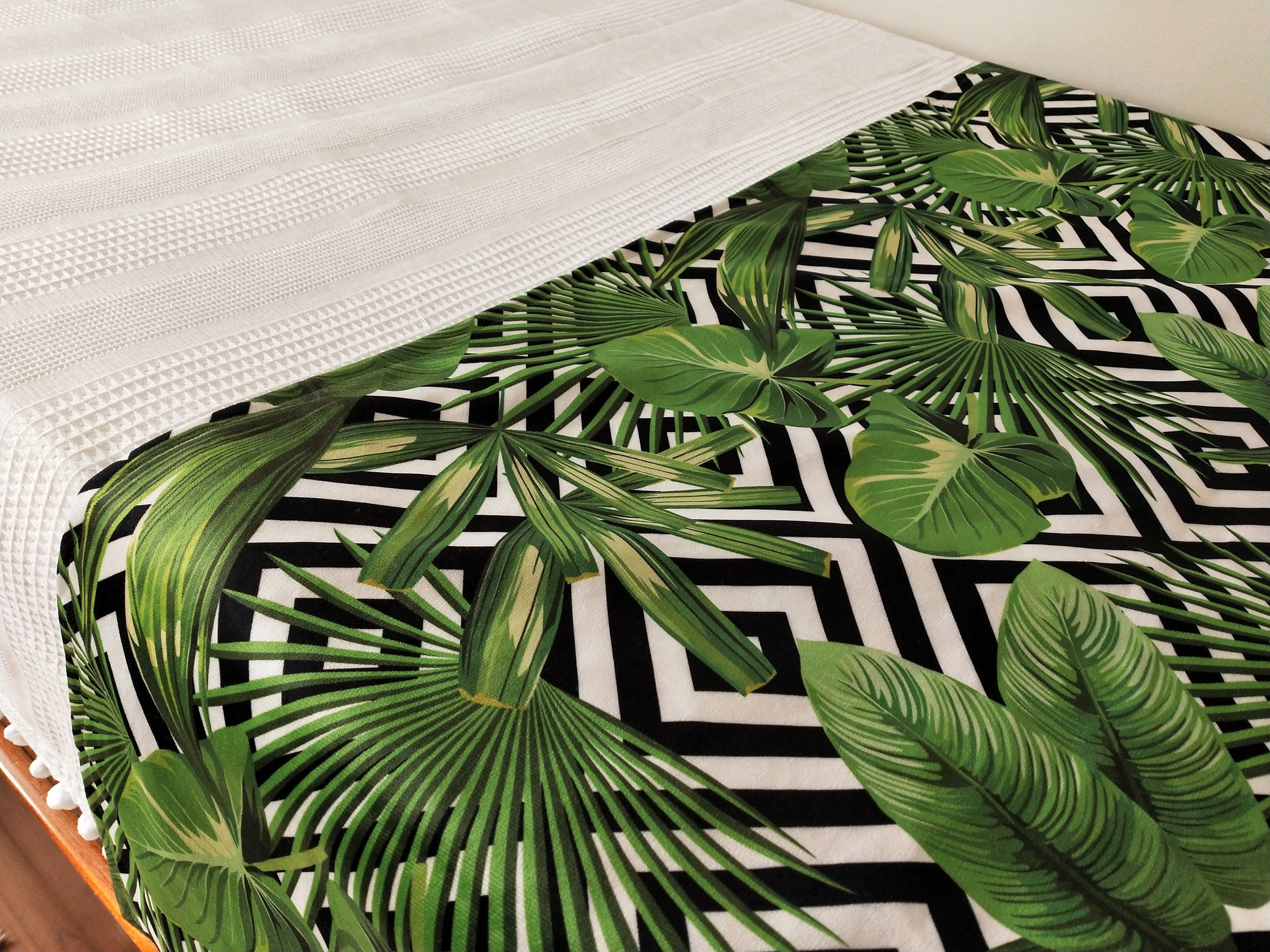 Jungle Print Bed Runner Set With Decorative Digital Print Etsy