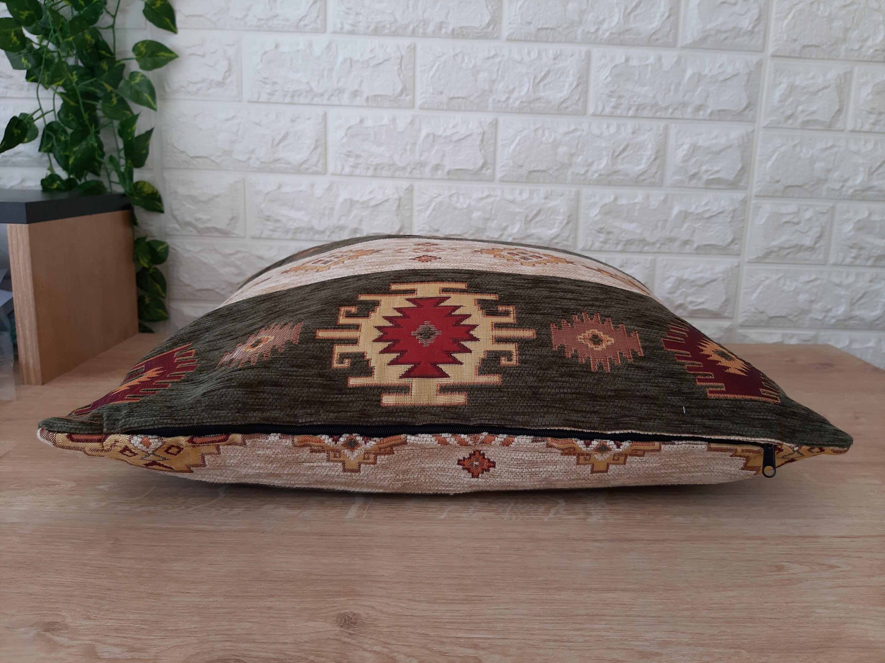 Turkish Kilim Rustic Lumbar Pillow Cover 18x18ottoman Fabric Etsy