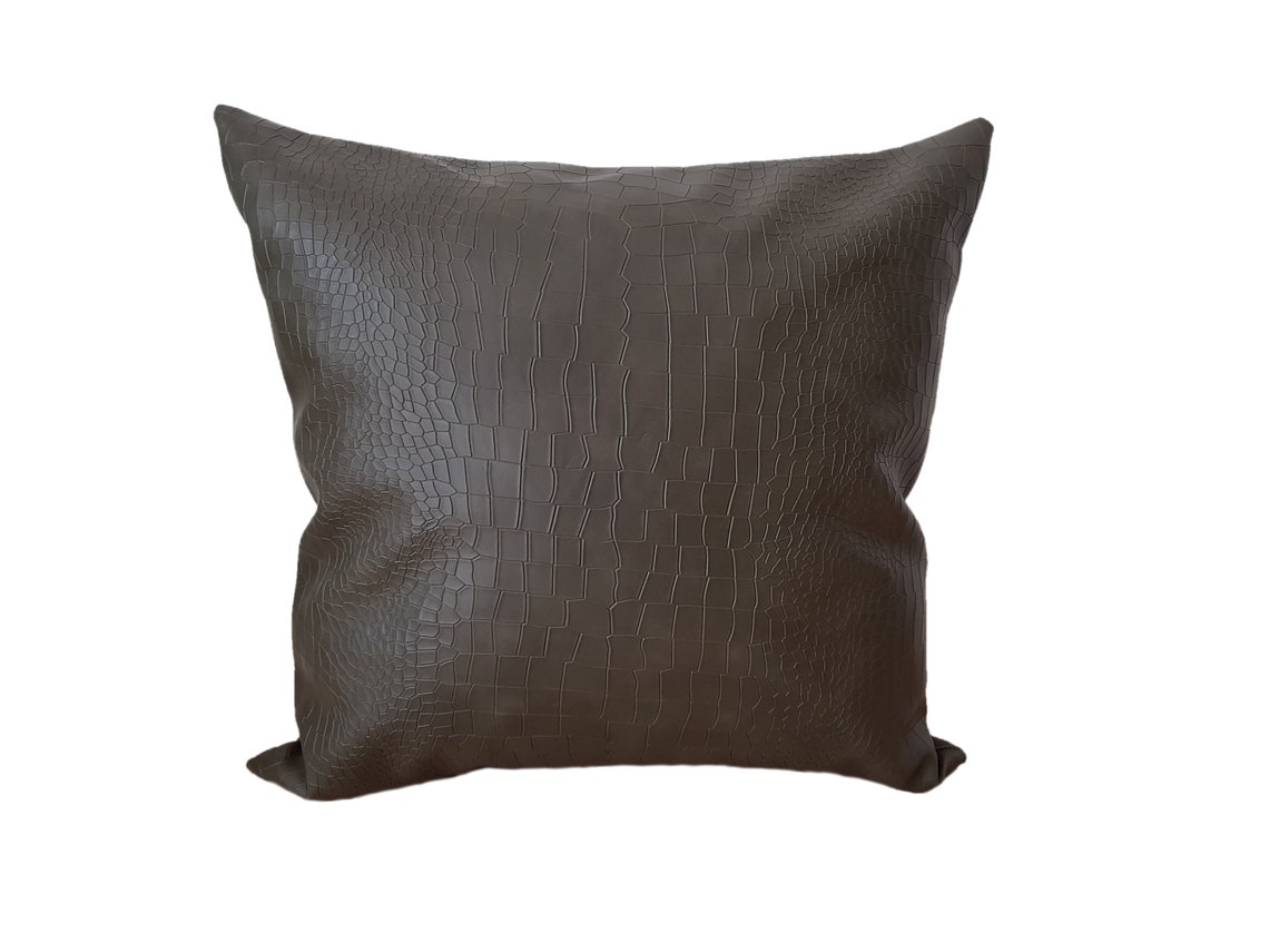 Green Faux Leather Throw pillow Faux leather Throw pillow Etsy