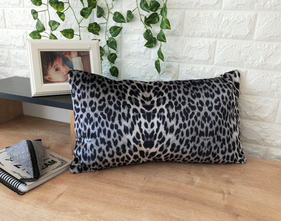 Grey cheetah pillow sale