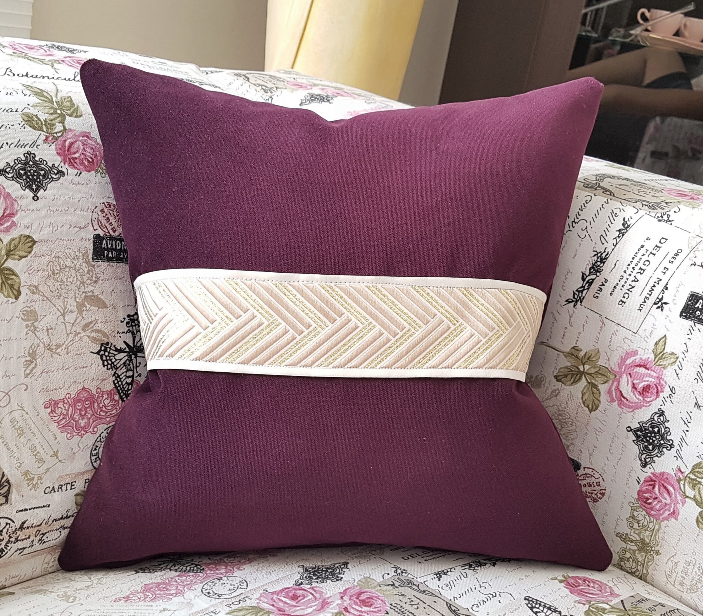 Purple Designer Greek Key Velvet Pillow CoversPremium Quality Etsy