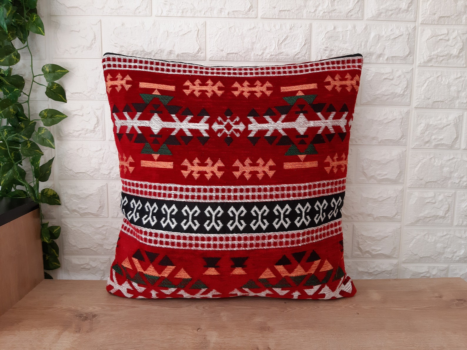 Turkish Kilim Rustic Lumbar Pillow Cover 18x18ottoman Fabric Etsy