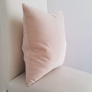 Almohada de terciopelo rosa en polvo-Almohadas decorativas-Funda de almohada rosa imagen 6