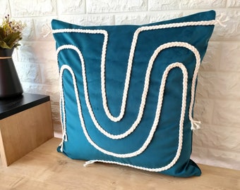 Hand Knotted Macrame Velvet Pillow Cover| Macrame Cushion Pattern Cases|Boho Style Cushion Case|Wedding Gift
