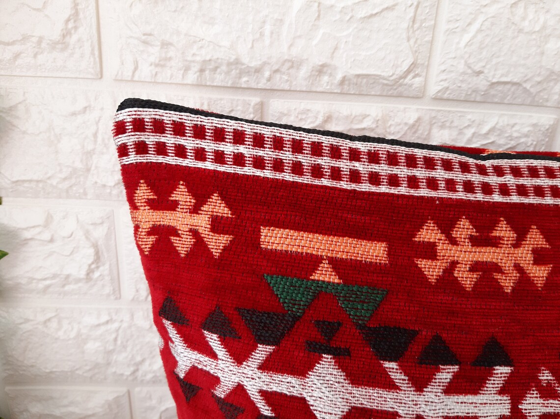Turkish Kilim Rustic Lumbar Pillow Cover 18x18ottoman Fabric Etsy
