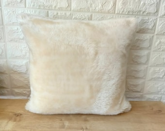 Ivory Cozy Pillow Cover, Unique Ivory Euro Sham Cover, Super Soft Textured Fabric, Ivory Natural Linen Decorative Pillow Cover