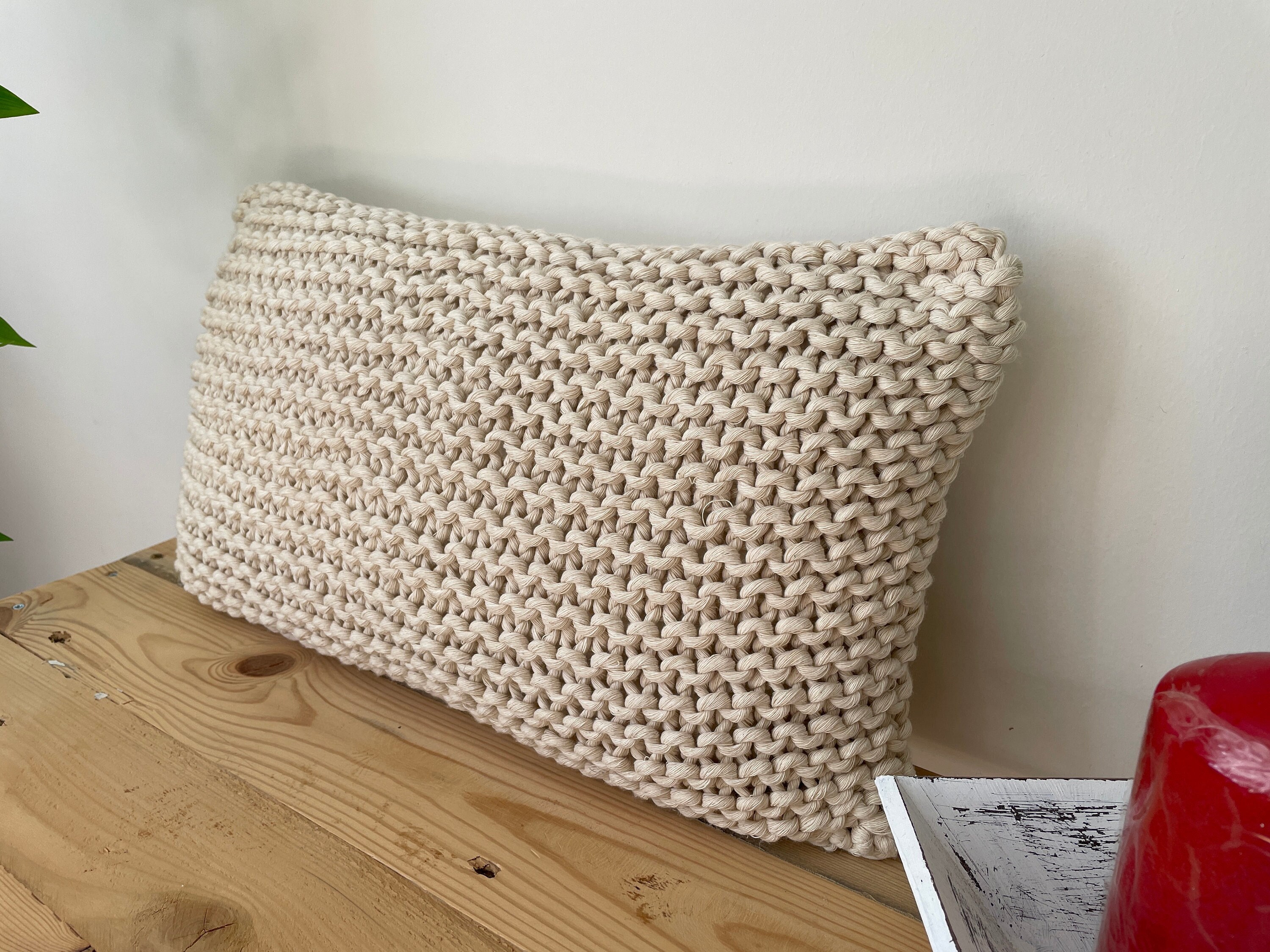 Katoenen handgebreide macrame touw kussensloop