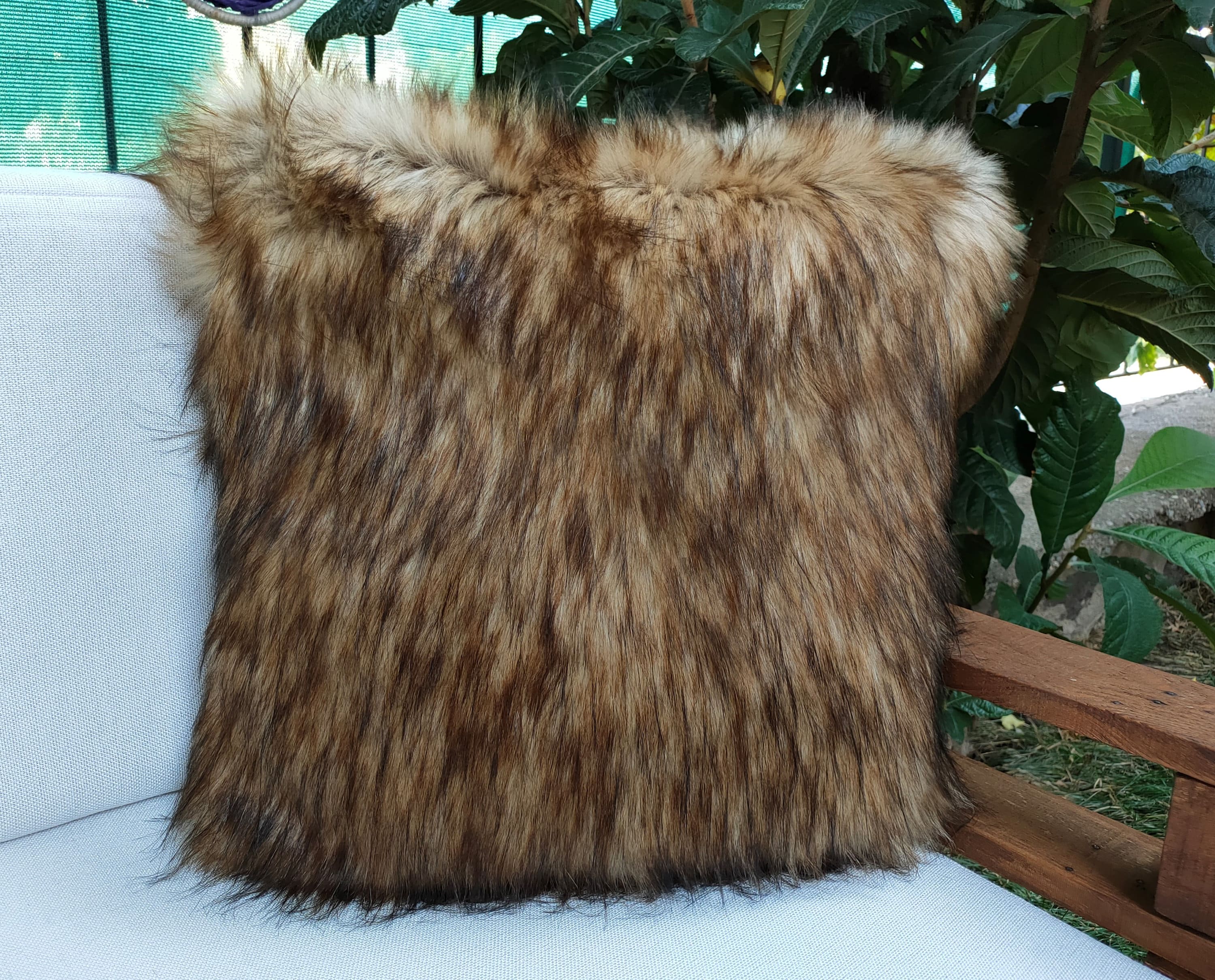 Luxury Brown Faux Fur Pillow Cover 18x18Fuzzy Etsy
